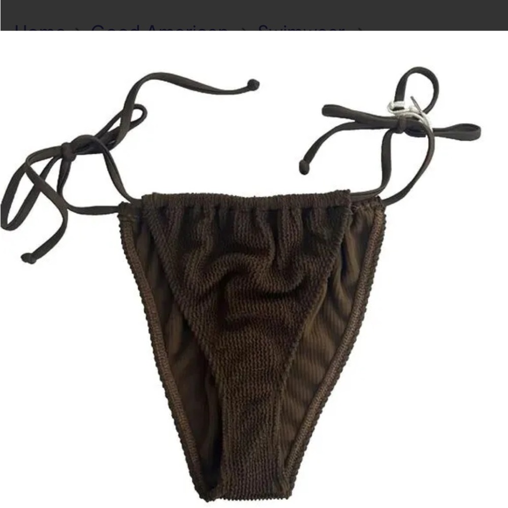 Good‎ American Always Fits Tiny Ties Bikini Bottoms Color: Stormy